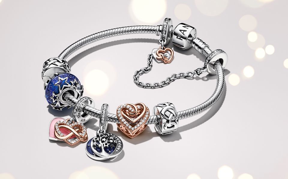 Bracelet en argent 925/1000e Pandora Moments avec des charms célestes
