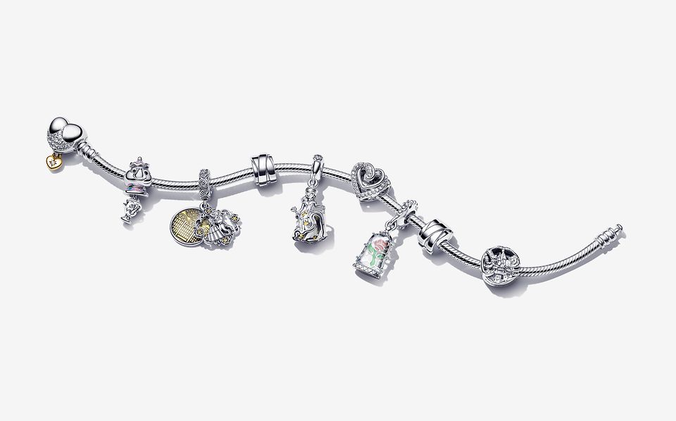 Beauty and the Beast Pandora bracelet with charms