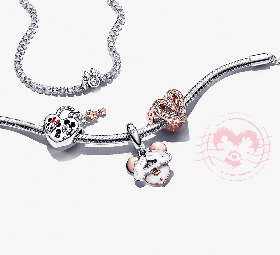 Mickey and Minnie Kissing Charm by Pandora Jewelry | Disney Store