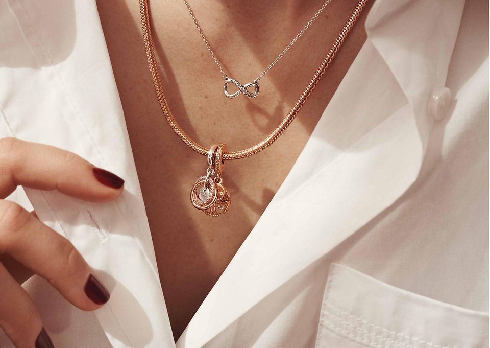 Pandora | Jewelry | Pandora Rose Gold Pave Heart Clasp Bracelet With  Fantasy Rose Gold Theme Charms | Poshmark