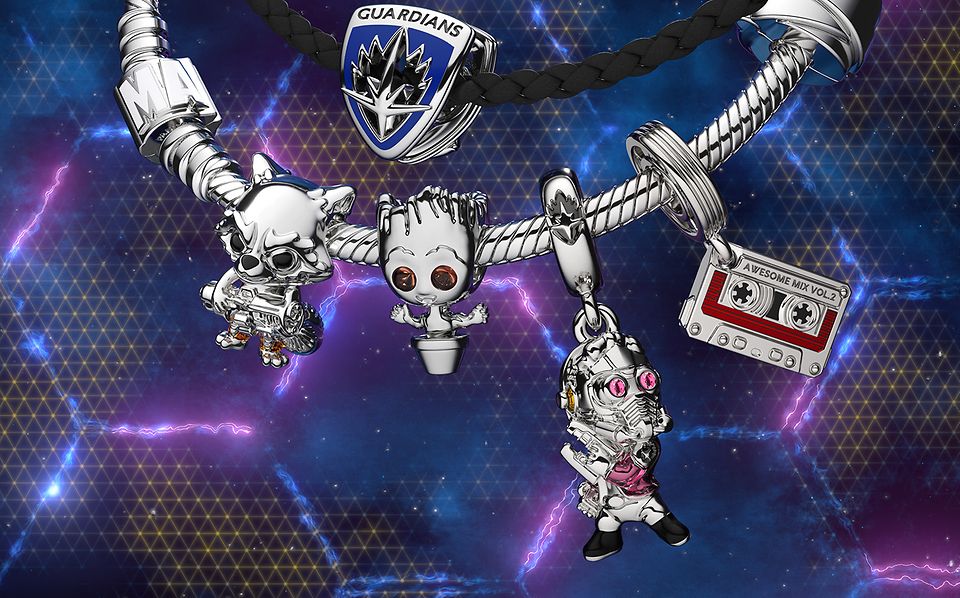 Marvel x Pandora-armbånd med Guardians of the Galaxy-charms