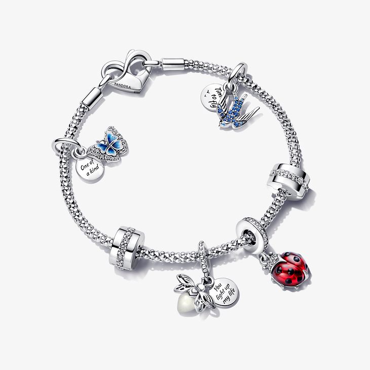Pandora Moments spring collection charm bracelet in sterling silver