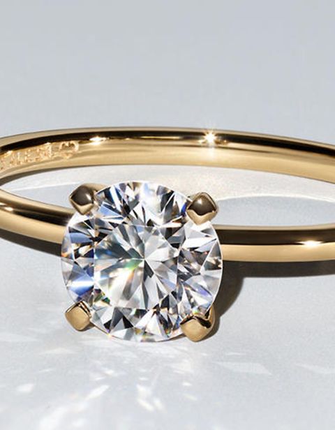 Image of gold pandora era lab grown diamond ring