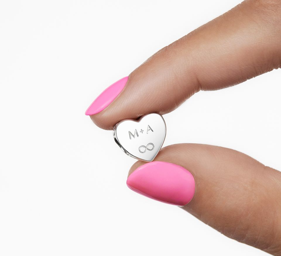 Engravable Heart Charm | Rose gold plated | Pandora US
