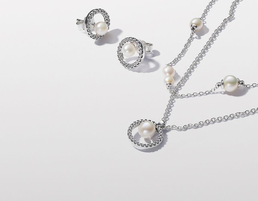 Pandora Rose Gold Heart Earrings - Great Gift for Women - Pandora Set  Jewelry - Pink Pandora Necklace